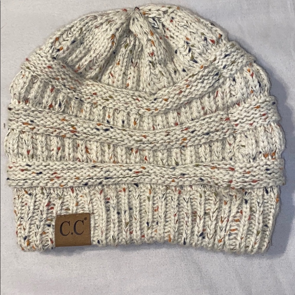 CC Boutique hat in Cream with colorful specks